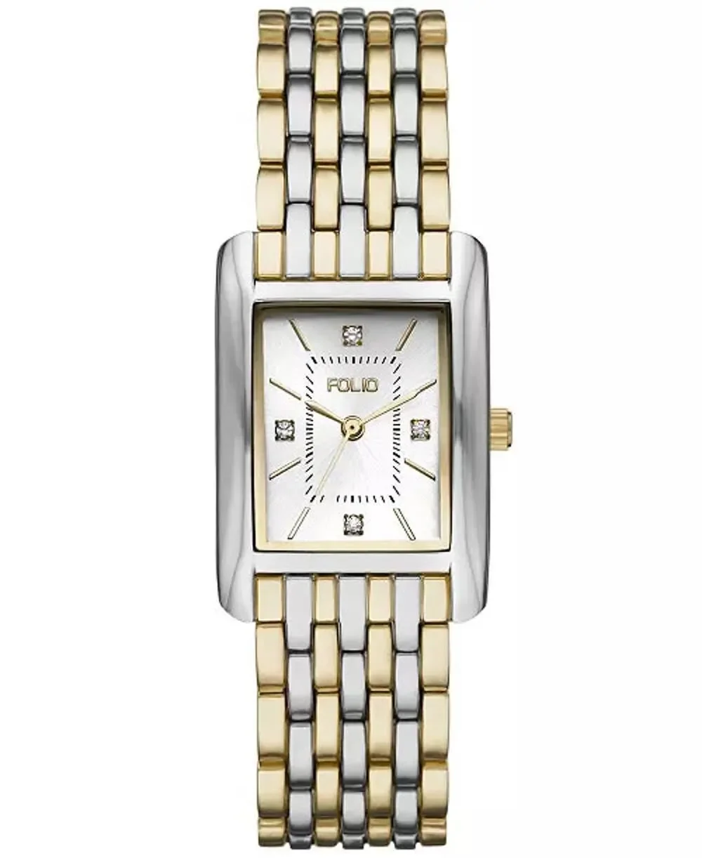 Folio Women's Three Hand Two-Tone Alloy Watch 25mm